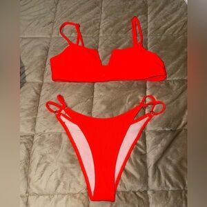 Vibrant Neon Orange Bikini Set